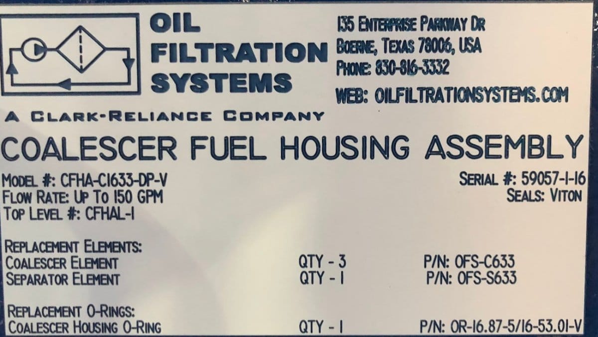 Biokem OFS Coalescer Unit
