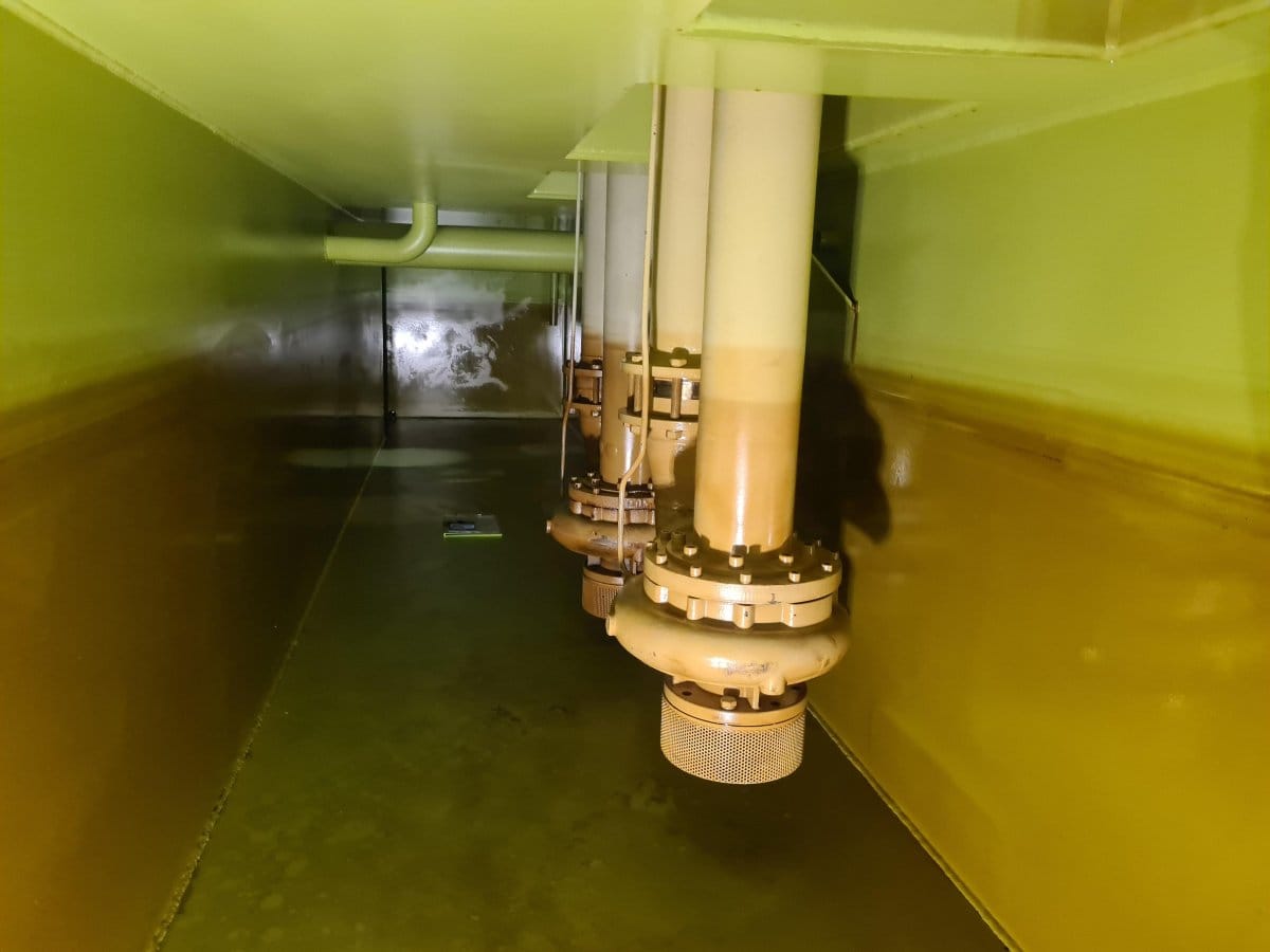Lube Oil Tank painted finish with suction pumps