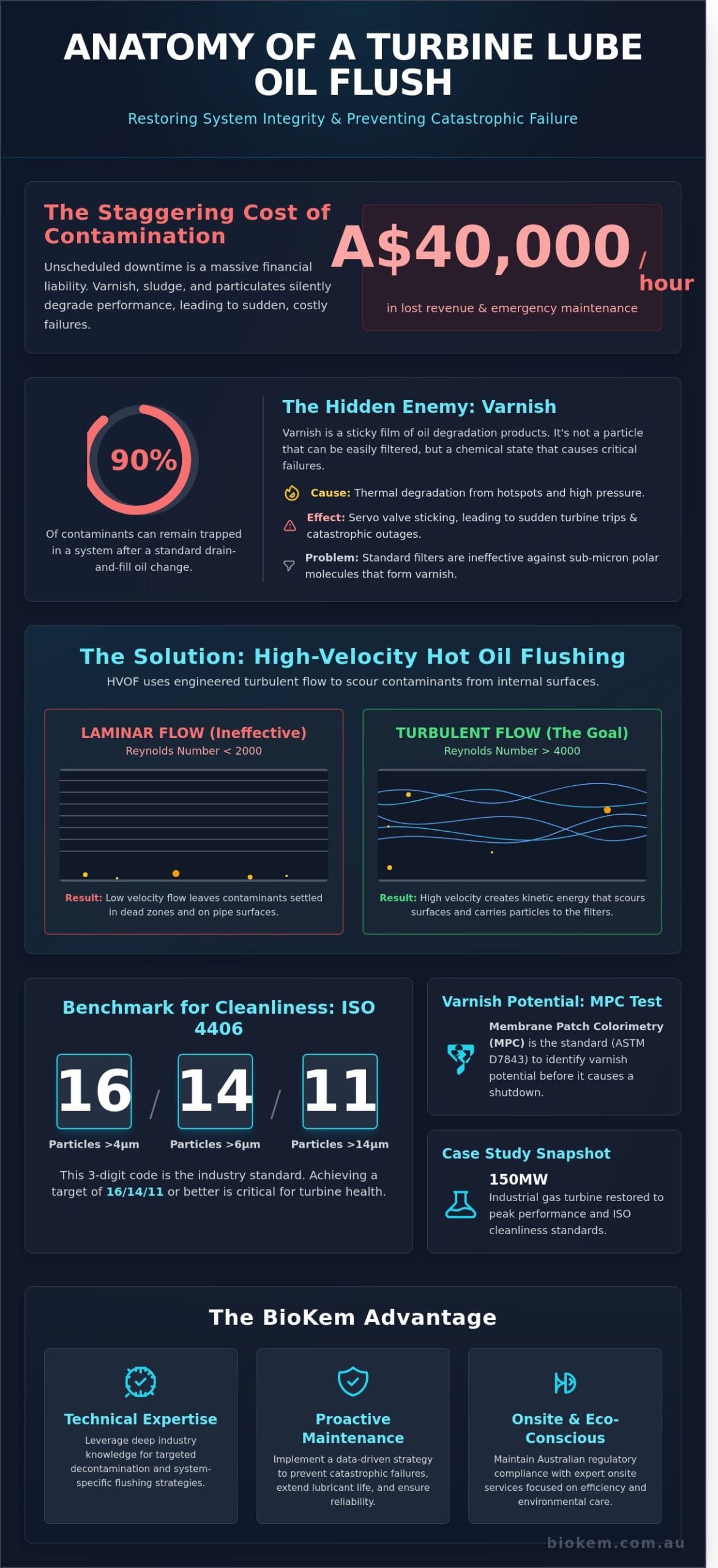 Turbine Lube Oil Flush Case Study: Restoring System Reliability and ISO Cleanliness