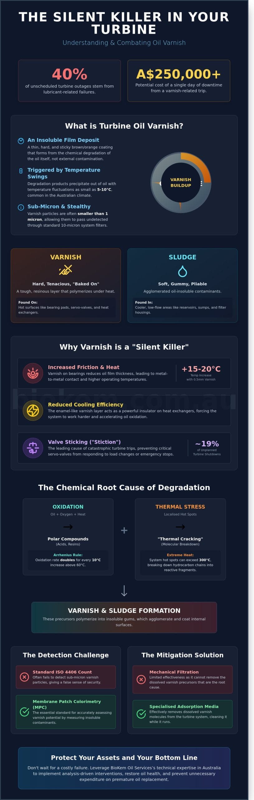What is Varnish in Turbine Oil? Causes, Detection, and Mitigation